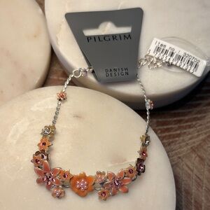 (#21) Pilgrim Floral Bracelet - Orange and Pink